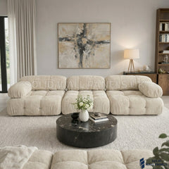 Milan Ivory Modular Compression Sofa – 4 Seater Floor Sofa | Vacuum Packed Design