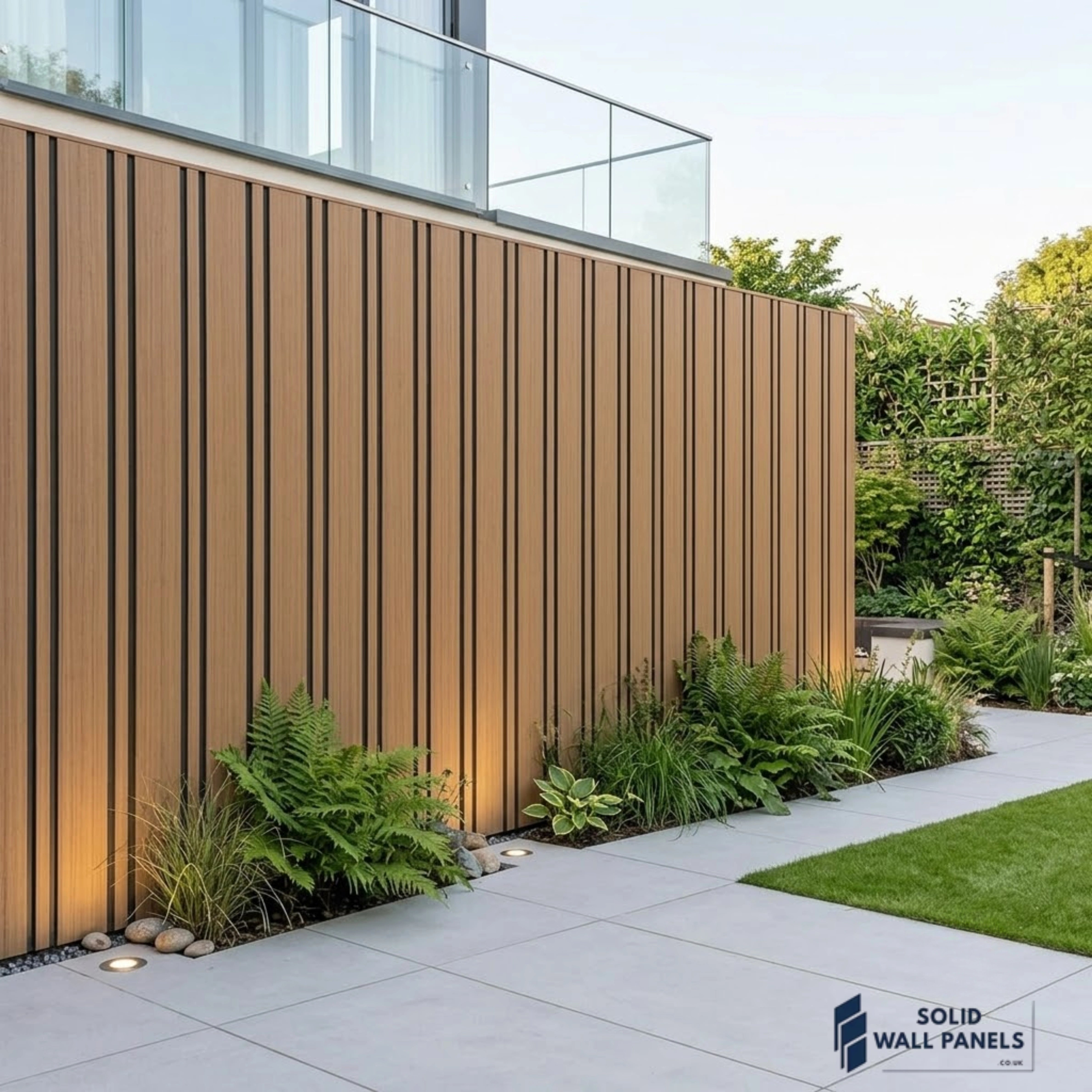 Multi-Width PVC Outdoor Wall Panels UK | Dark Oak 240cm x 30cm (8 Panels Per Pack)