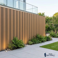 Multi-Width PVC Outdoor Wall Panels UK | Dark Oak 240cm x 30cm (8 Panels Per Pack)