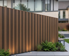 Multi-Width PVC Outdoor Wall Panels UK | Walnut 240cm x 30cm (8 Panels Per Pack)