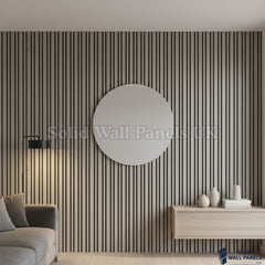 Multi Width Light Grey Acoustic Wall Panels – 240cm | Sound Absorbing Wooden Slat Panelling