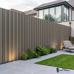 Multi Width PVC Outdoor Wall Panels UK | Dark Grey 240cm x 30cm (8 Panels Per Pack)