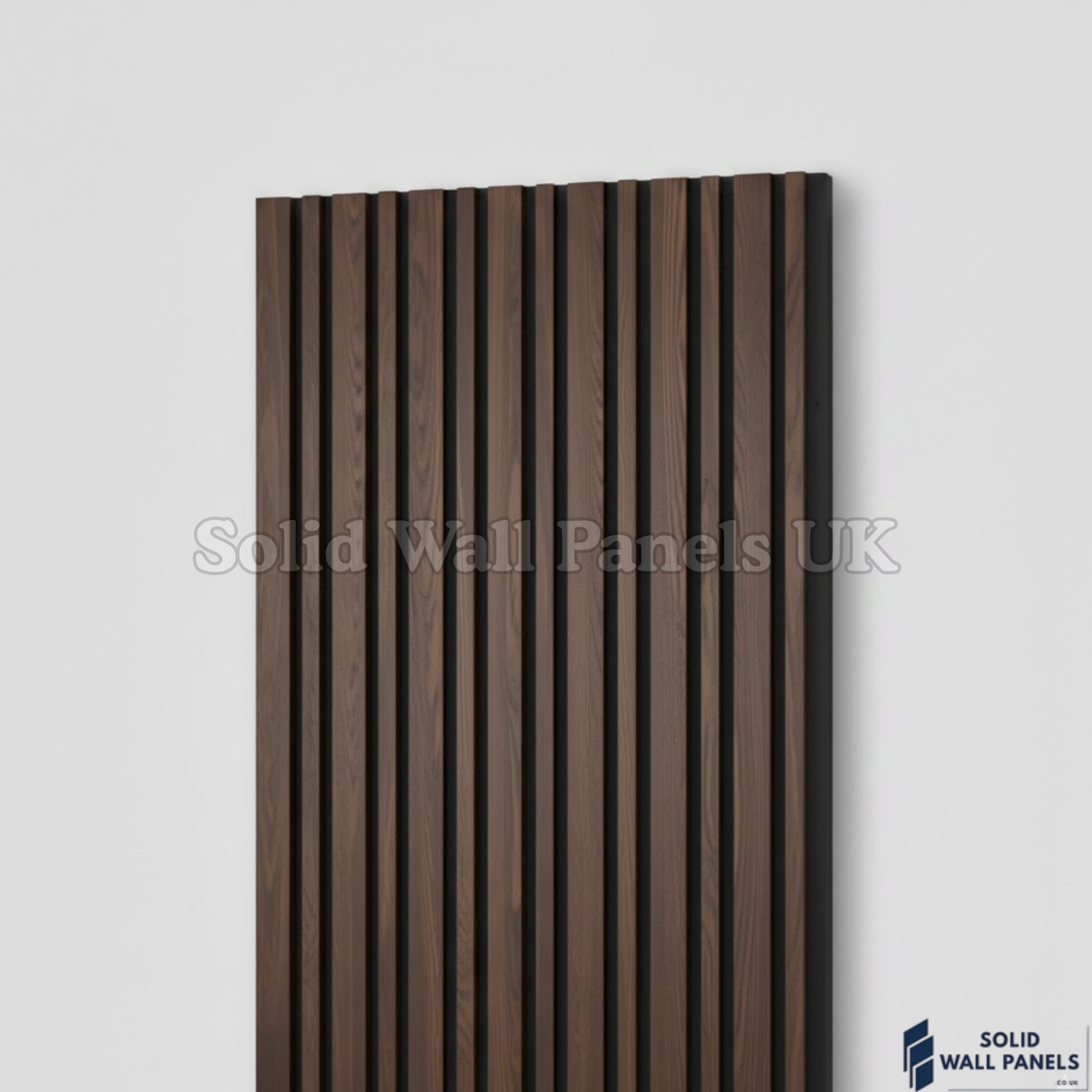 Multi Width Walnut Acoustic Wall Panels – 240cm | Sound Absorbing Wooden Slat Panelling
