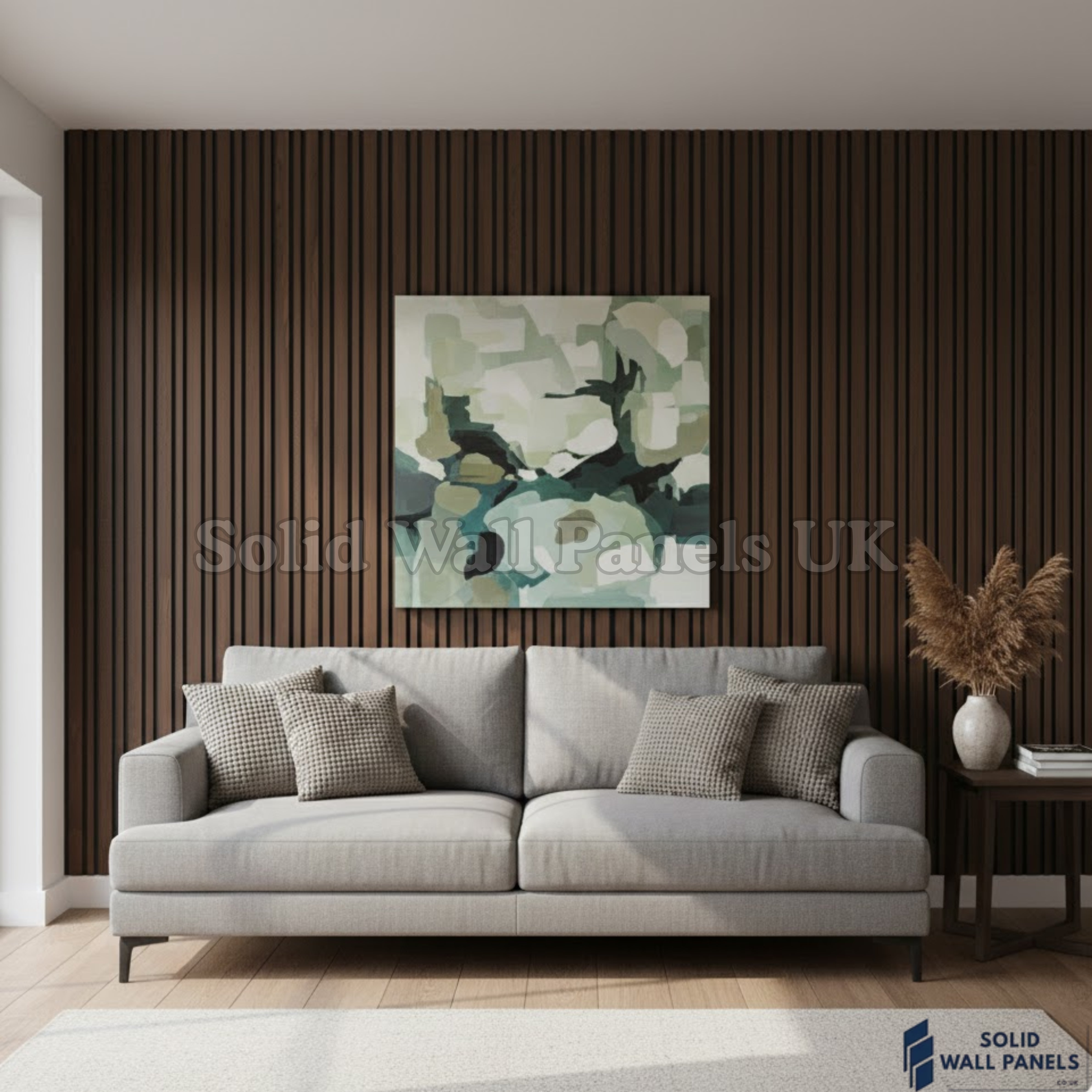 Multi Width Walnut Acoustic Wall Panels – 240cm | Sound Absorbing Wooden Slat Panelling