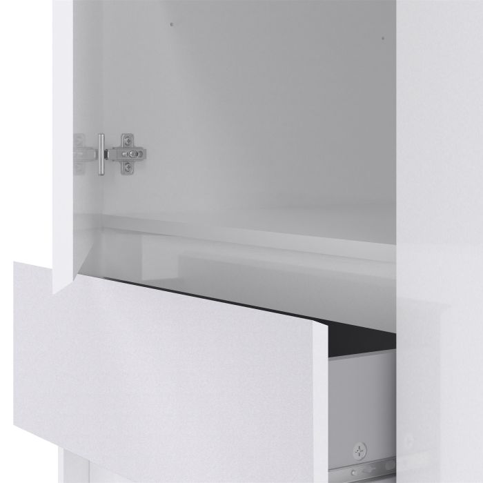 Door of Naia High Gloss White Wardrobe