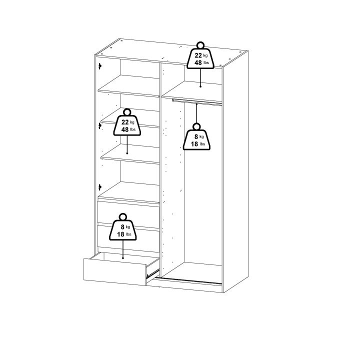 Reliable Storage of Naia High Gloss White Wardrobe