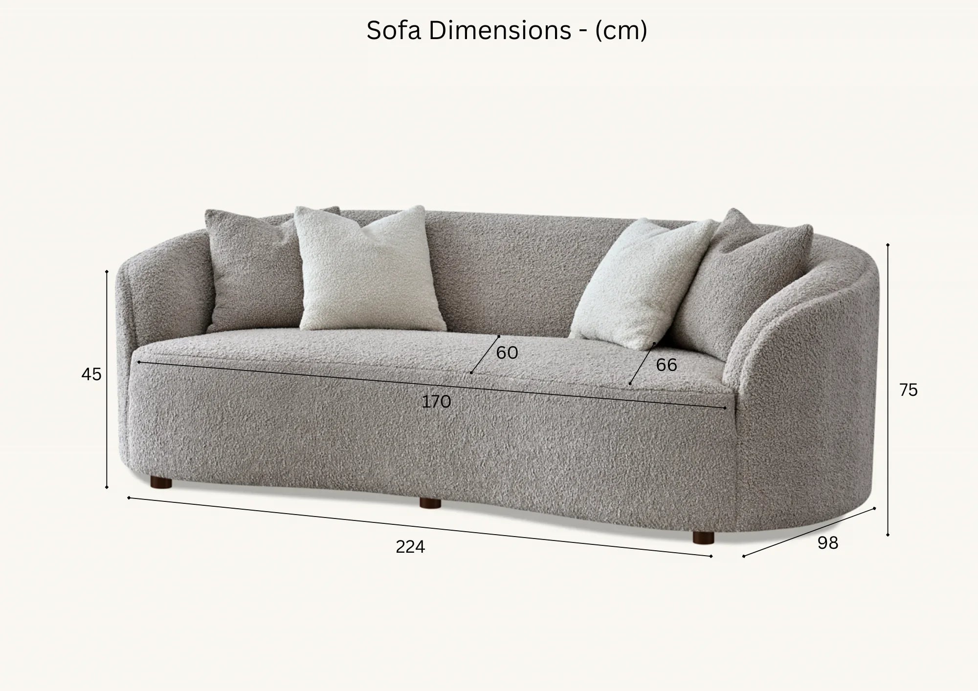 Nolita Boucle Teddy Sofa – 3 Seater Luxury Comfort | Soft Boucle Fabric