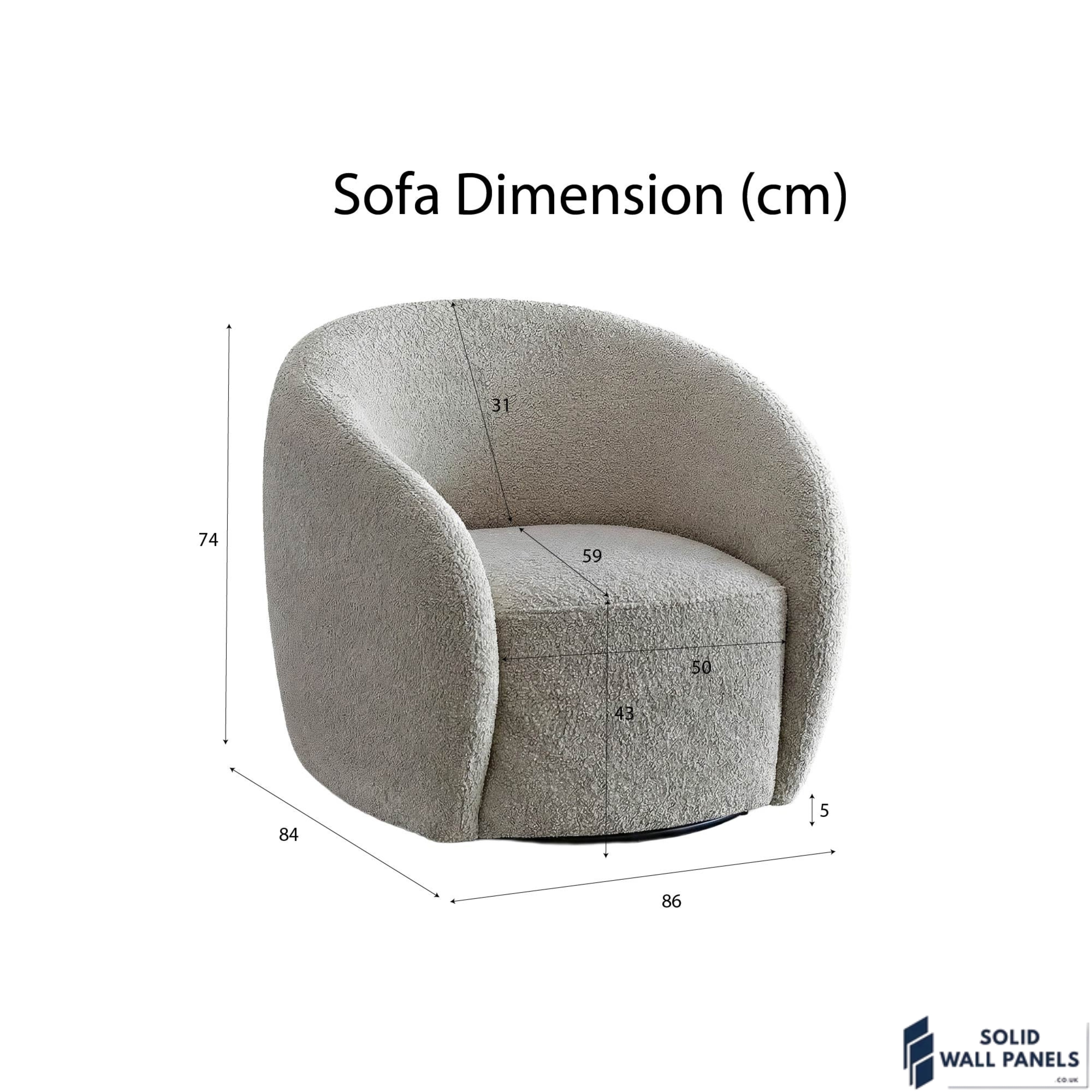 Nolita Accent Chair – Koala Grey Brown Teddy Bouclé | 360° Swivel Chair Organic Design