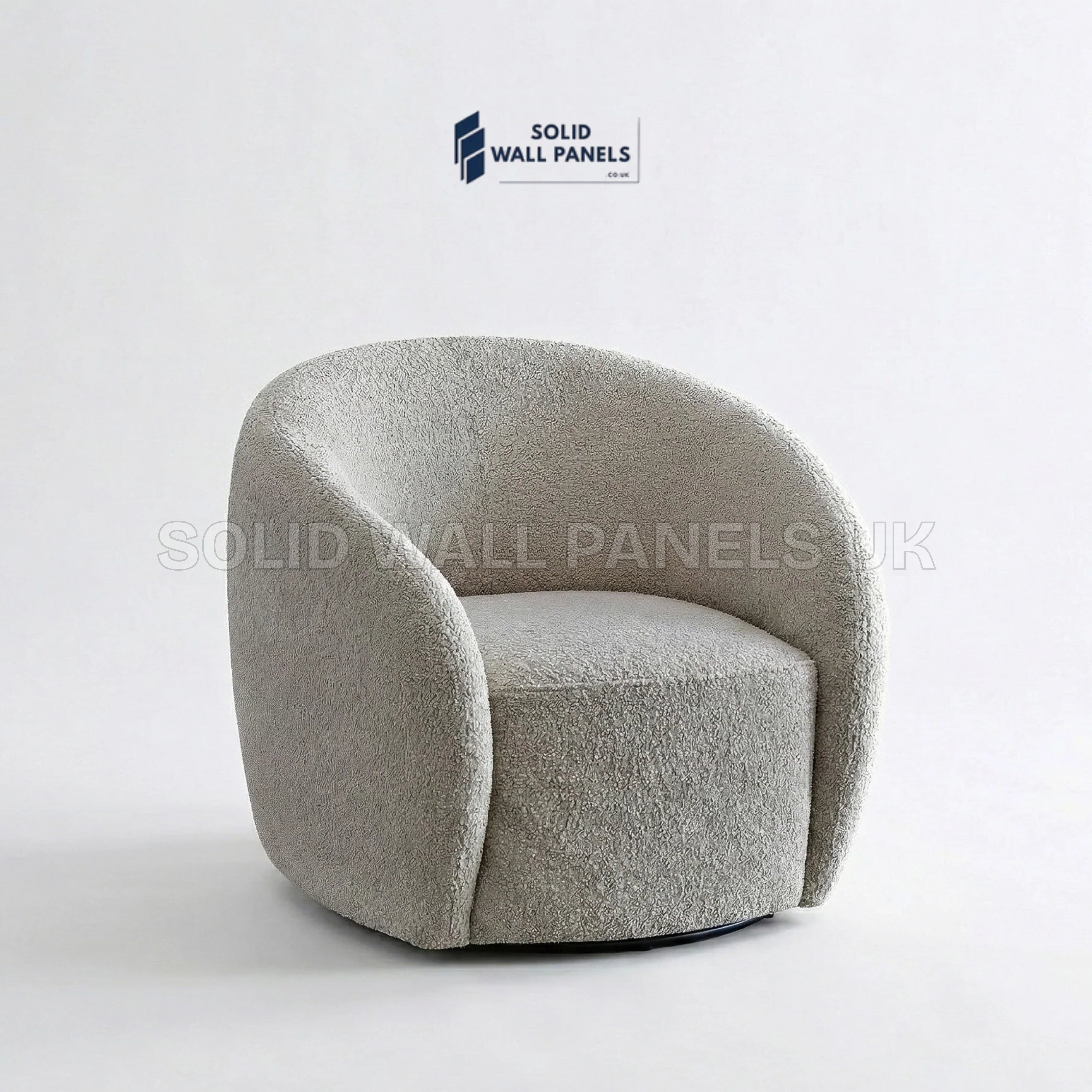 Nolita Accent Chair – Koala Grey Brown Teddy Bouclé | 360° Swivel Chair Organic Design