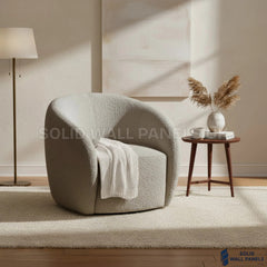 Nolita Accent Chair – Koala Grey Brown Teddy Bouclé | 360° Swivel Chair Organic Design