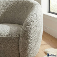 Nolita Accent Chair – Koala Grey Brown Teddy Bouclé | 360° Swivel Chair Organic Design