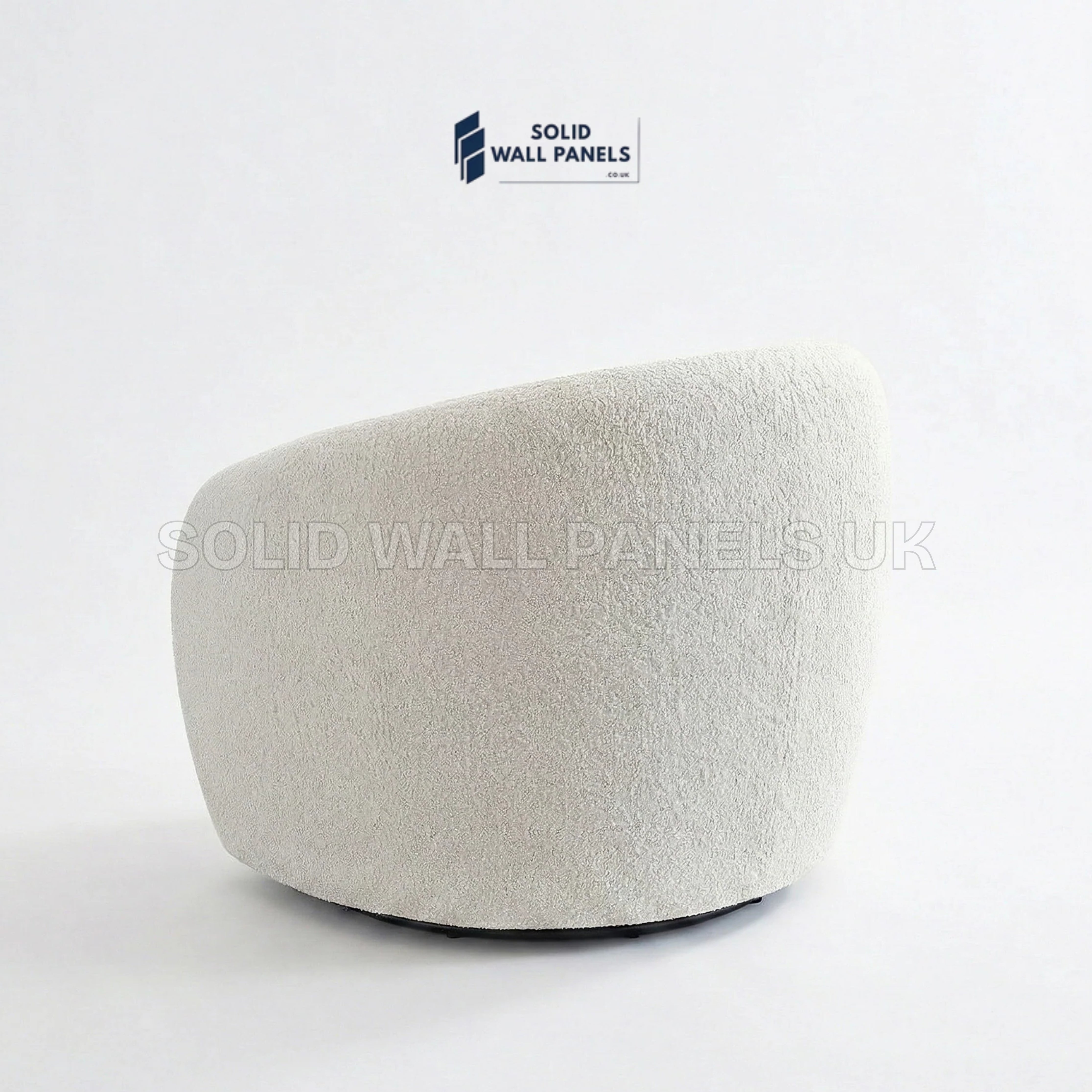 Nolita Accent Chair – Latte Grey Milk Teddy Bouclé | 360° Swivel Chair Organic Design