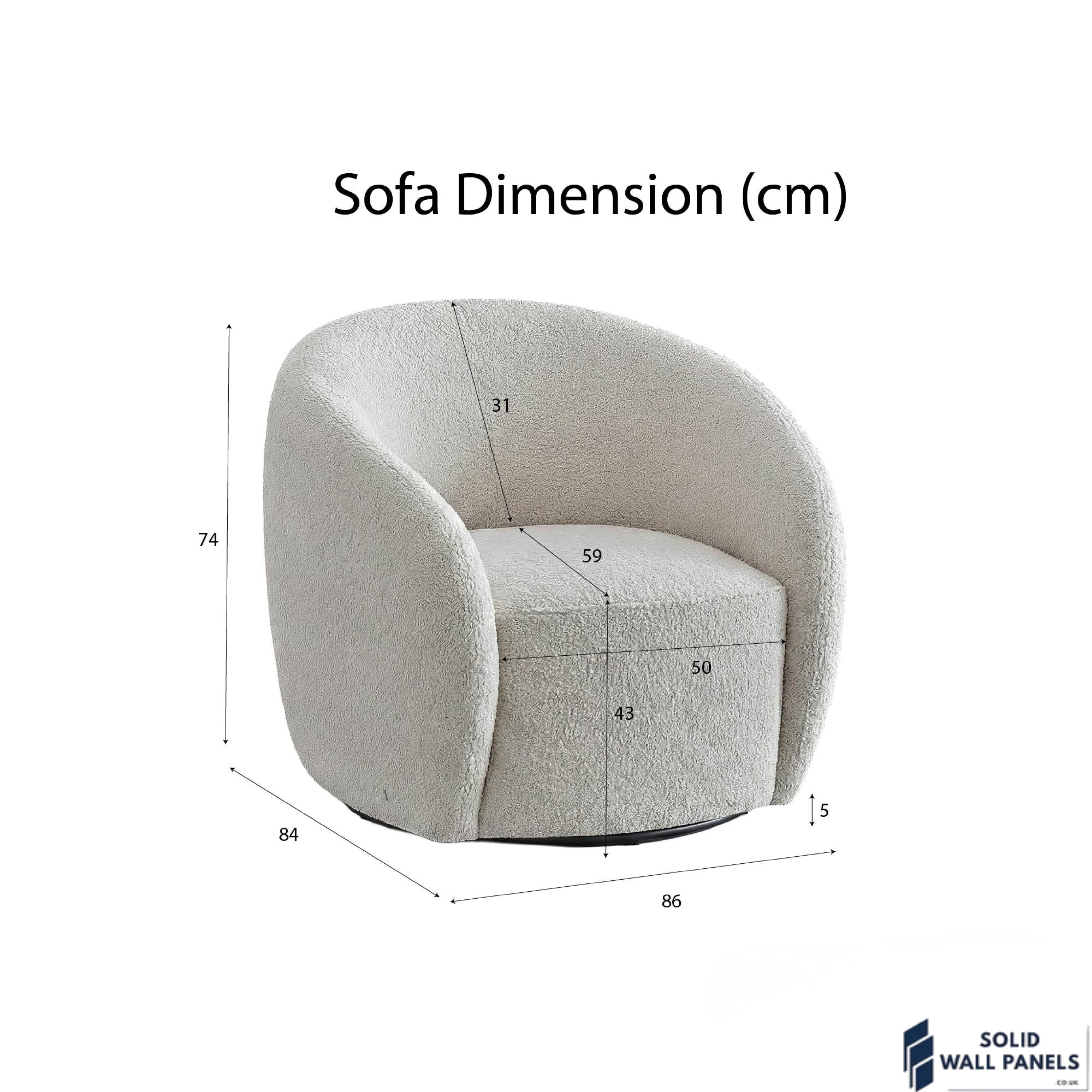 Nolita Accent Chair – Latte Grey Milk Teddy Bouclé | 360° Swivel Chair Organic Design