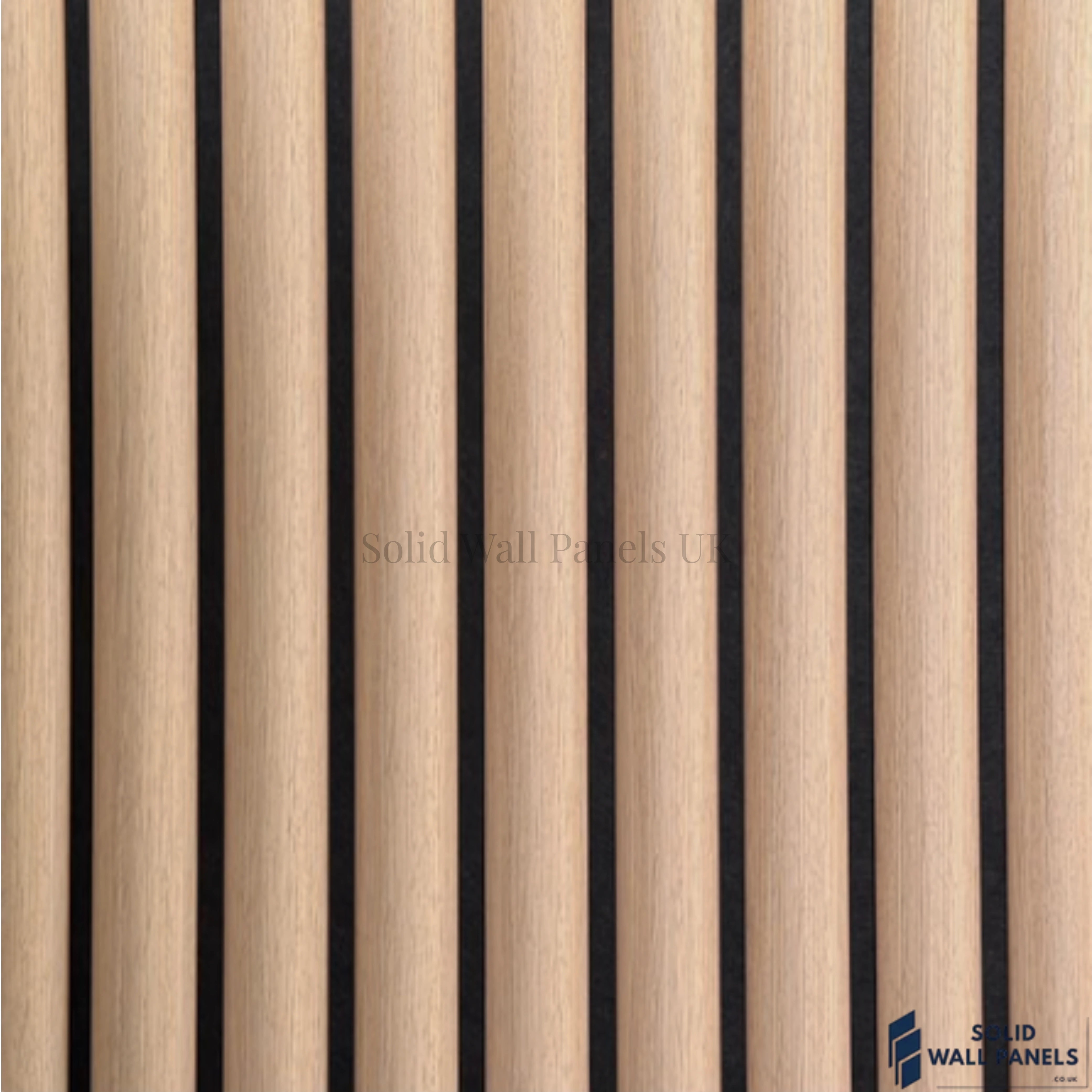 Oak 3D Fluted Wood Acoustic Wall Panel – 2400 × 600mm | Solid Wall Panels UK