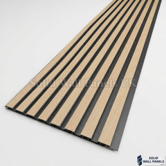 Oak Effect Slatted PVC Interior Wall Panels – Decorative Wood Look Panelling 240cm (8 Panels per Pack)