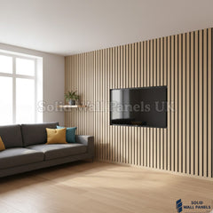 Oak Effect Slatted PVC Interior Wall Panels – Decorative Wood Look Panelling 240cm (8 Panels per Pack)