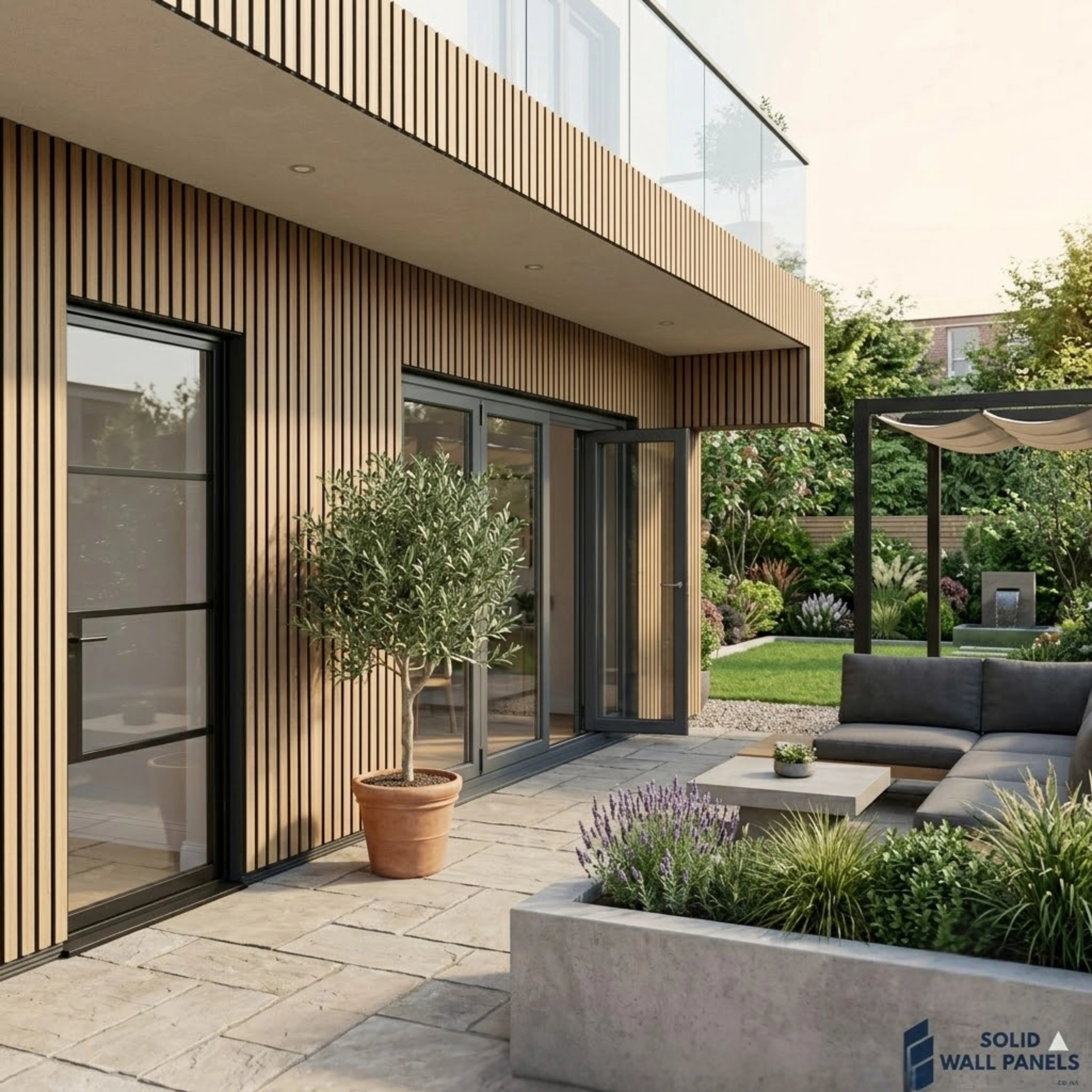 Oak Wood Effect PVC Outdoor Wall Panels | 240cm x 30cm (8 Panels per pack)