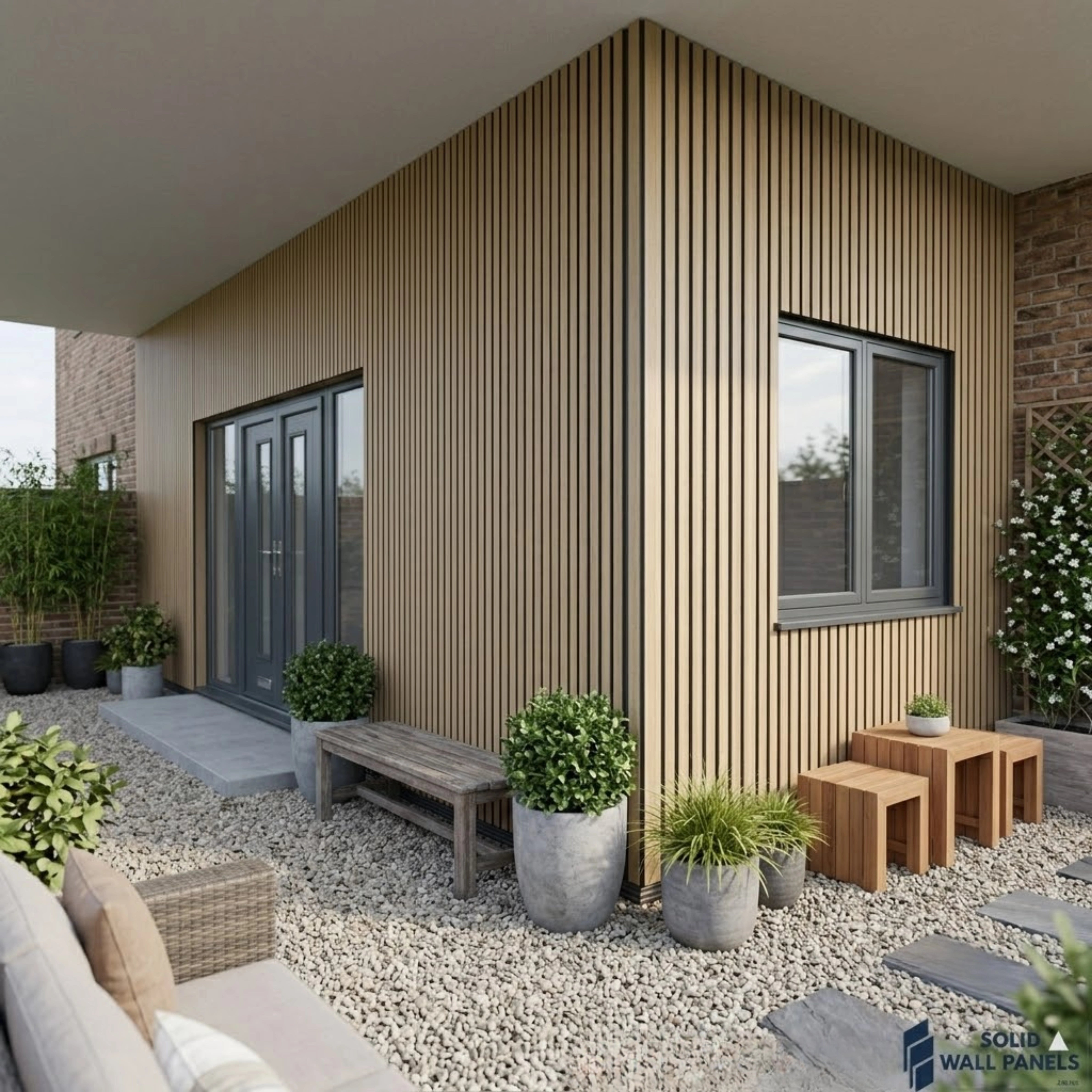 Oak Wood Effect PVC Outdoor Wall Panels | 240cm x 30cm (8 Panels per pack)