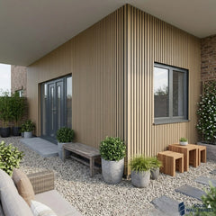 Oak Wood Effect PVC Outdoor Wall Panels | 240cm x 30cm (8 Panels per pack)