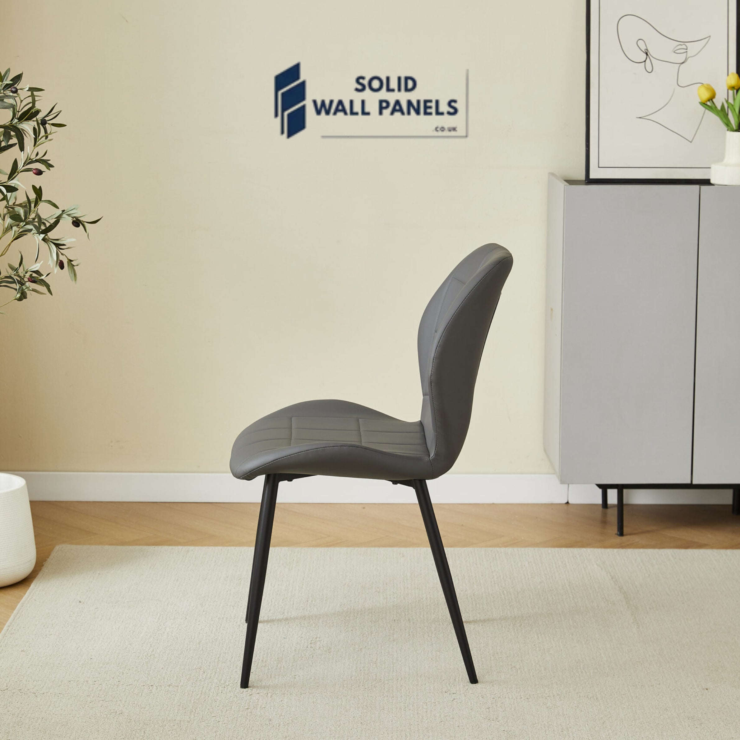 Oliver PU Leather Dining Chair | Black, Grey, White | Modern Design