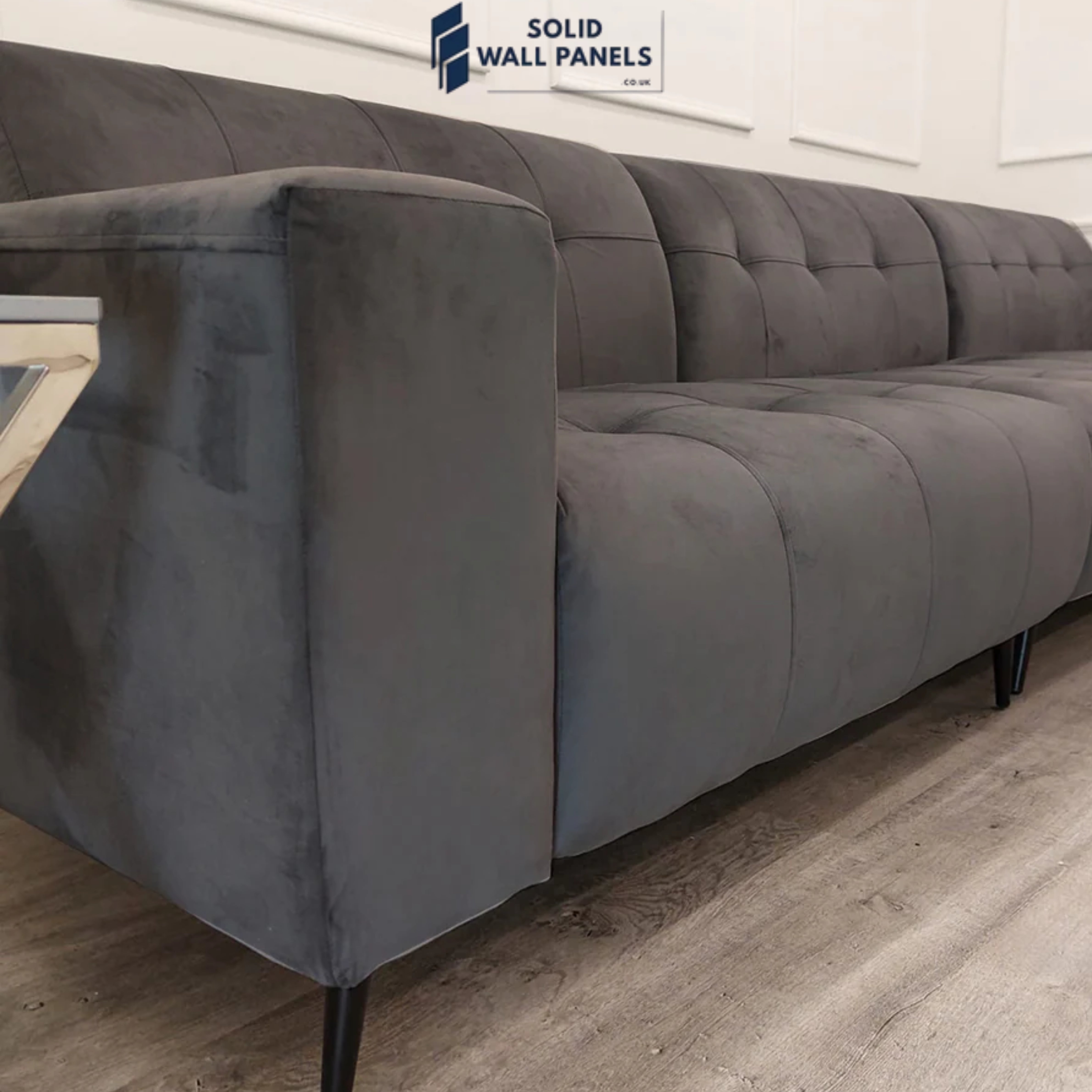 Oslo Premium Plush Velvet Fabric Corner 2 Piece Open Plan Sofa | Fast UK Delivery