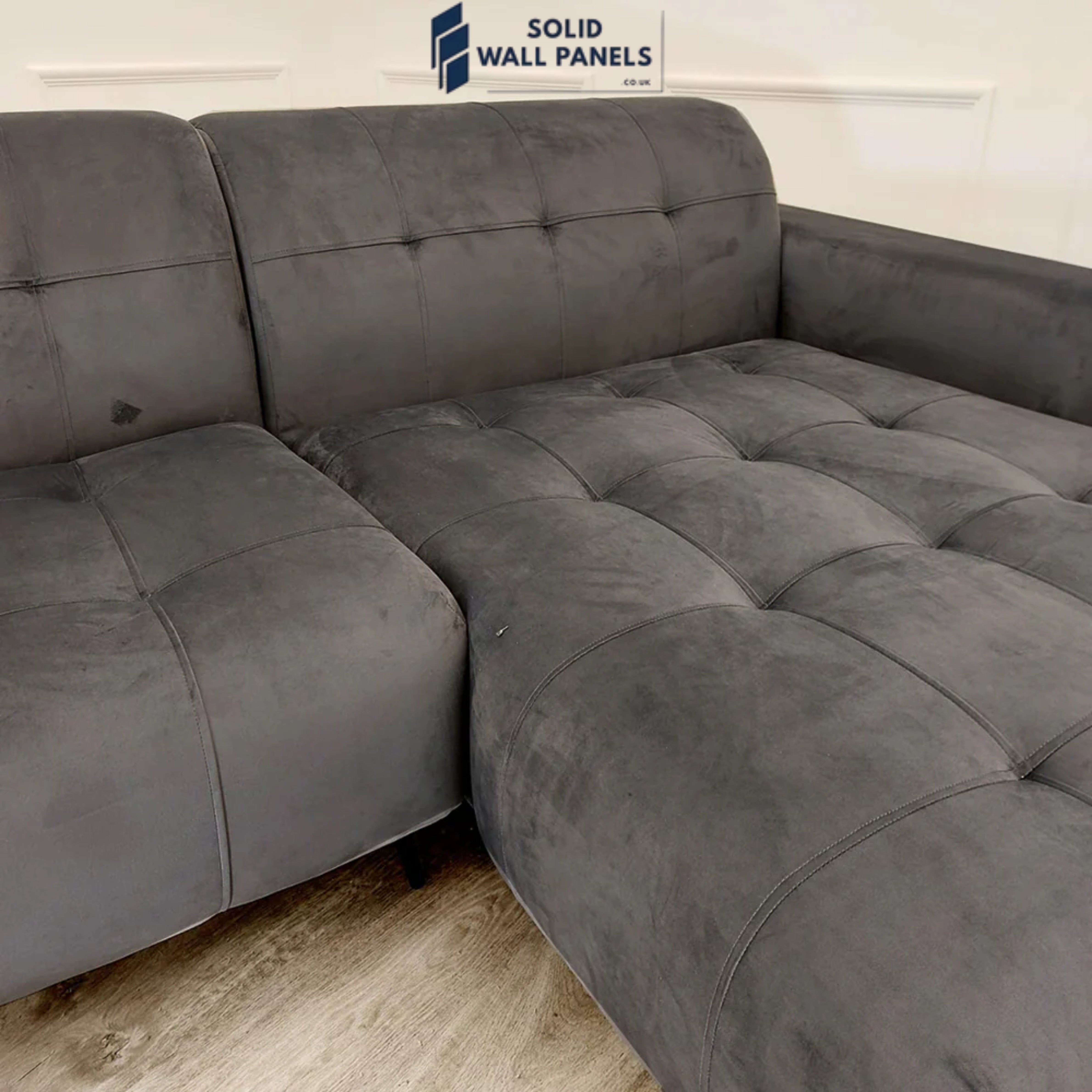 Oslo Premium Plush Velvet Fabric Corner 2 Piece Open Plan Sofa | Fast UK Delivery