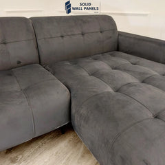 Oslo Premium Plush Velvet Fabric Corner 2 Piece Open Plan Sofa | Fast UK Delivery