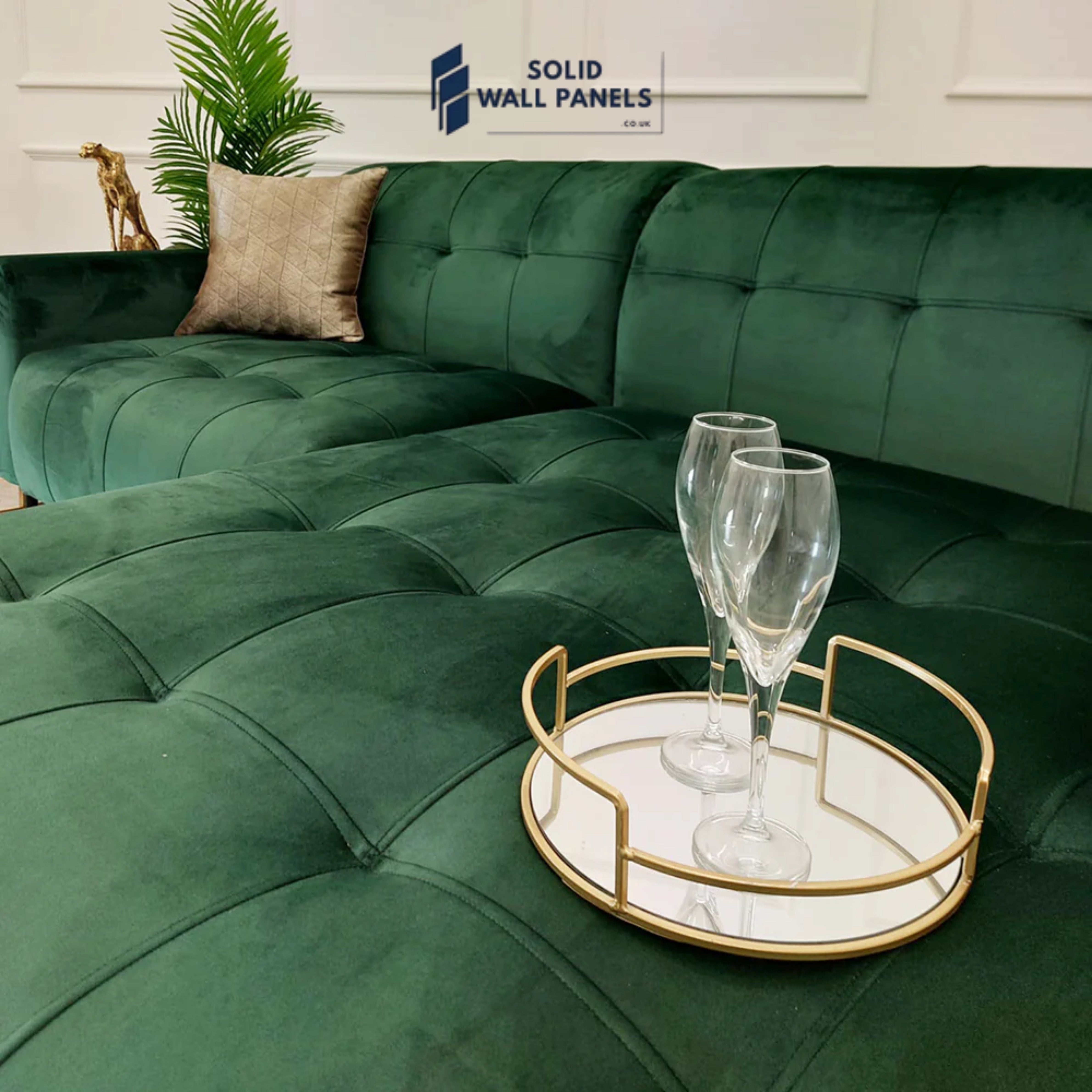 Oslo Premium Plush Velvet Fabric Corner 2 Piece Open Plan Sofa | Fast UK Delivery