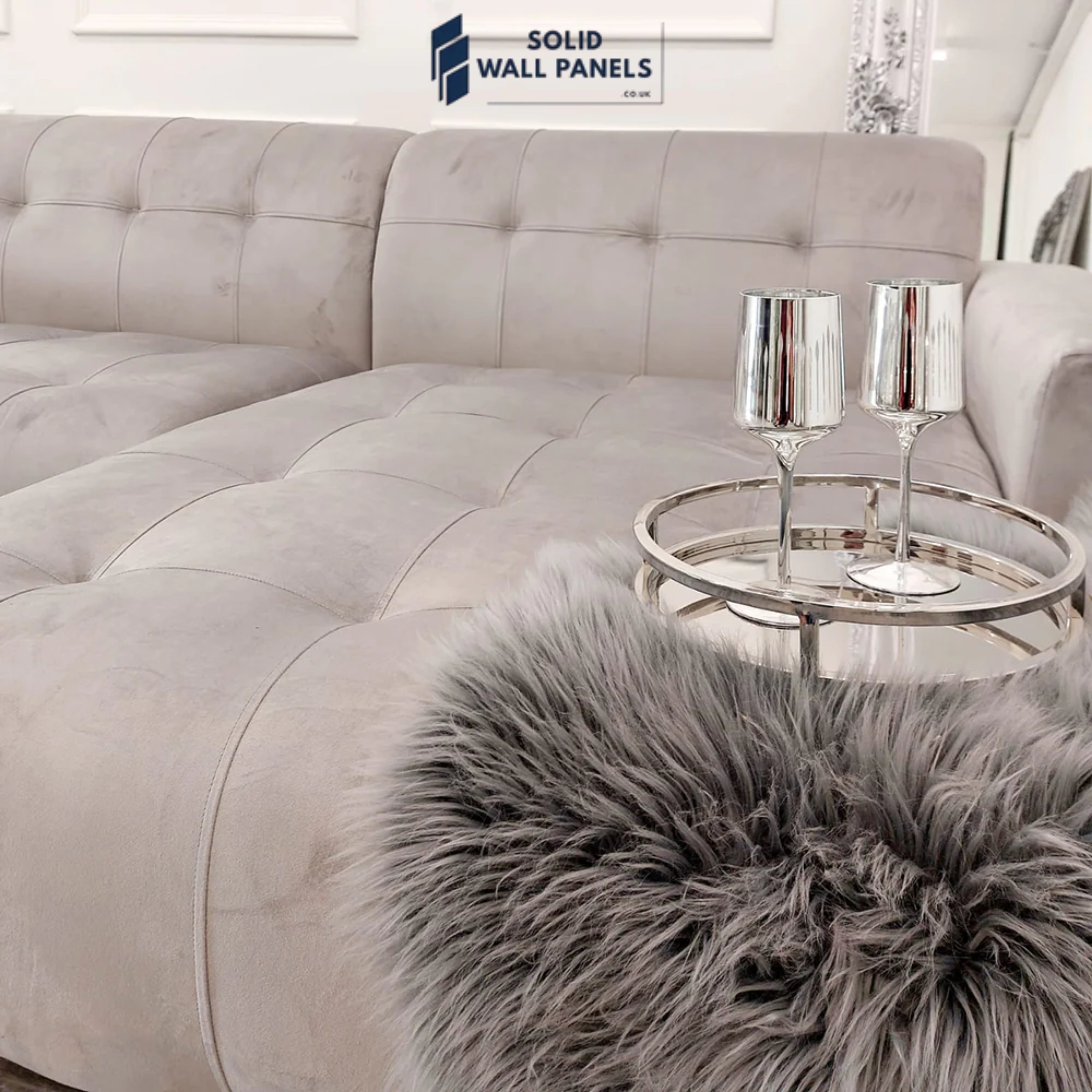 Oslo Premium Plush Velvet Fabric Corner 2 Piece Open Plan Sofa | Fast UK Delivery