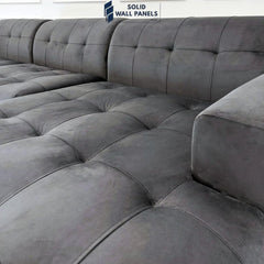 Oslo Premium Plush Velvet Fabric Corner 2 Piece Open Plan Sofa | Fast UK Delivery