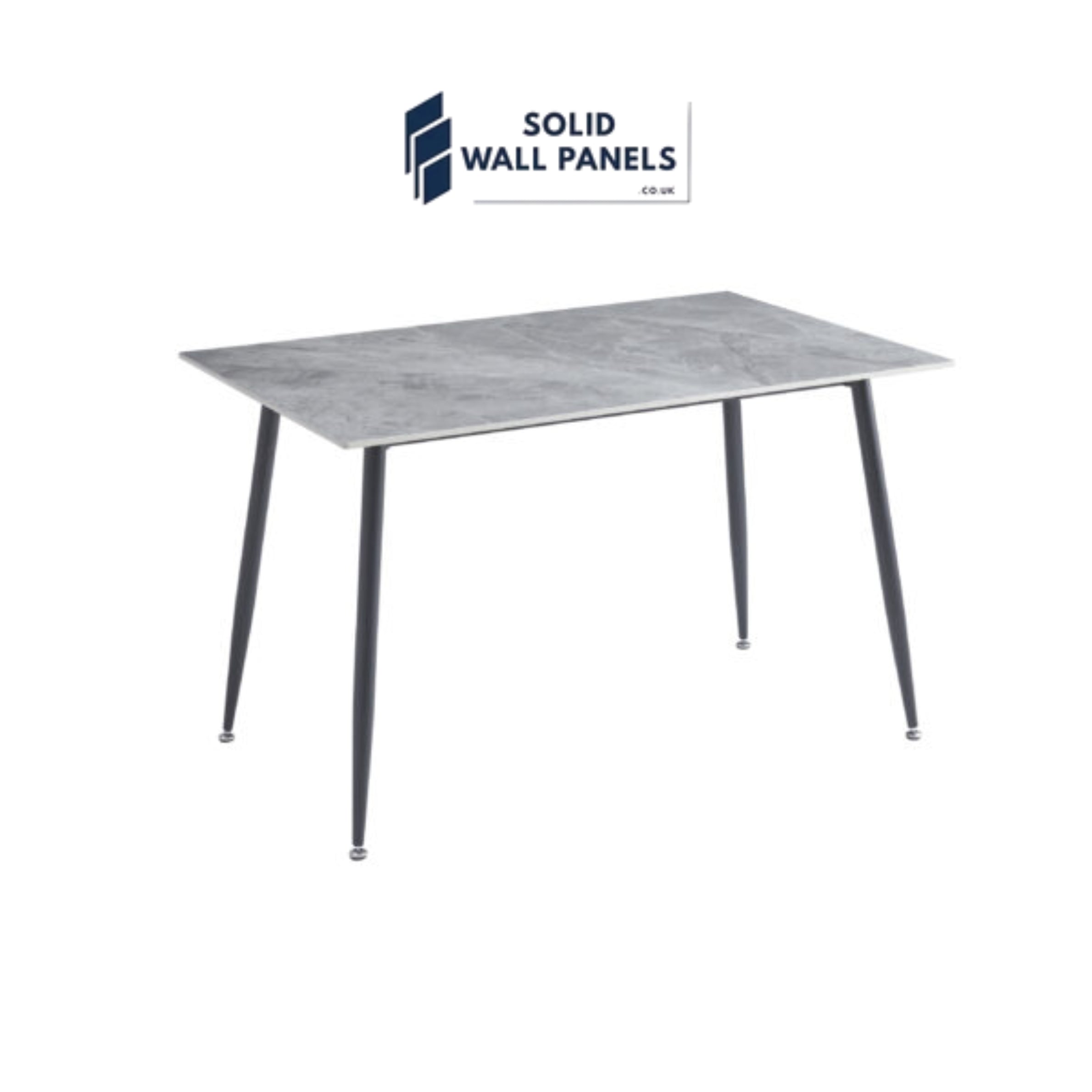 Oxford Ceramic Dining Table Set 1.2m – White, Grey & Black with 4 Chairs
