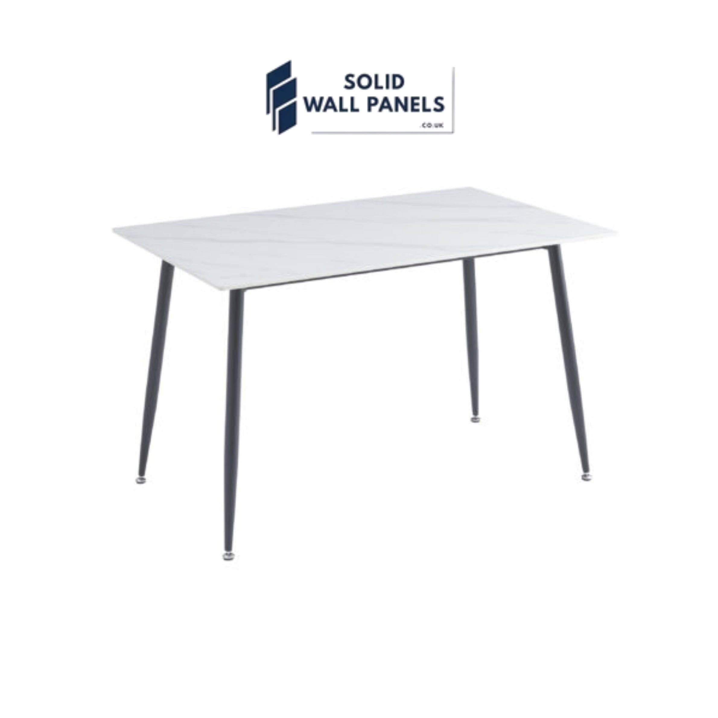 Oxford Ceramic Dining Table Set 1.2m – White, Grey & Black with 4 Chairs
