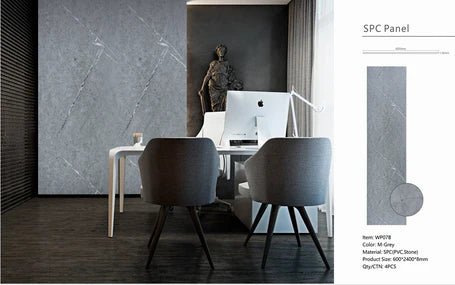 PVC Wall Panels – Light Grey Marble 60x240cm | Waterproof & Easy Install