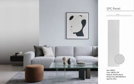 PVC Wall Panels – Grey Plain 60x240cm | Waterproof & Easy Install