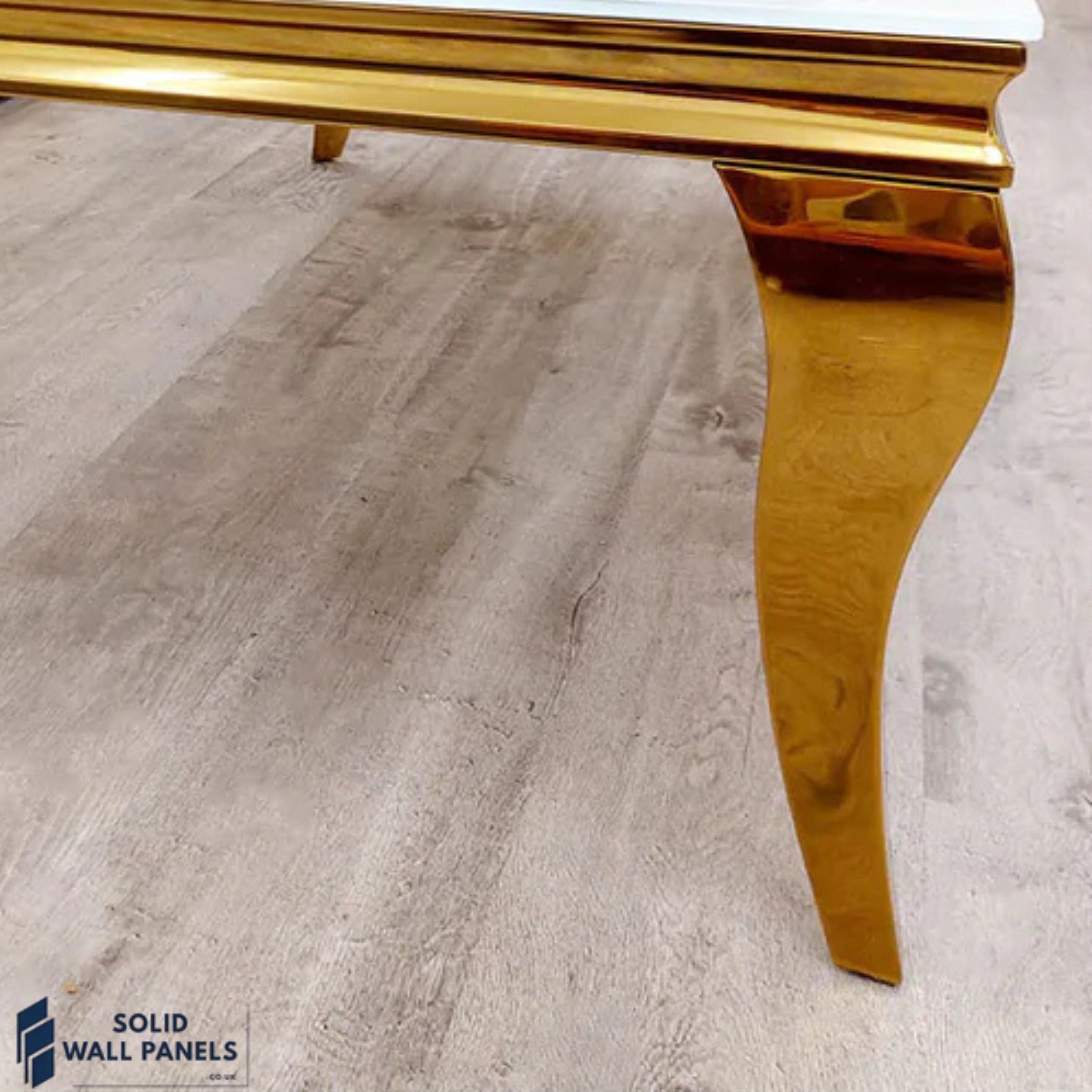 Pandora Louis Marble Coffee Table – Italian Grey Top & Gold Curved Legs | Luxury Living