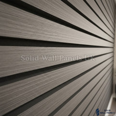 Premium 3 Sided Black Oak Wood Veneer Acoustic Slat Wall Panel – 2400 × 320 mm (Pack of 2)