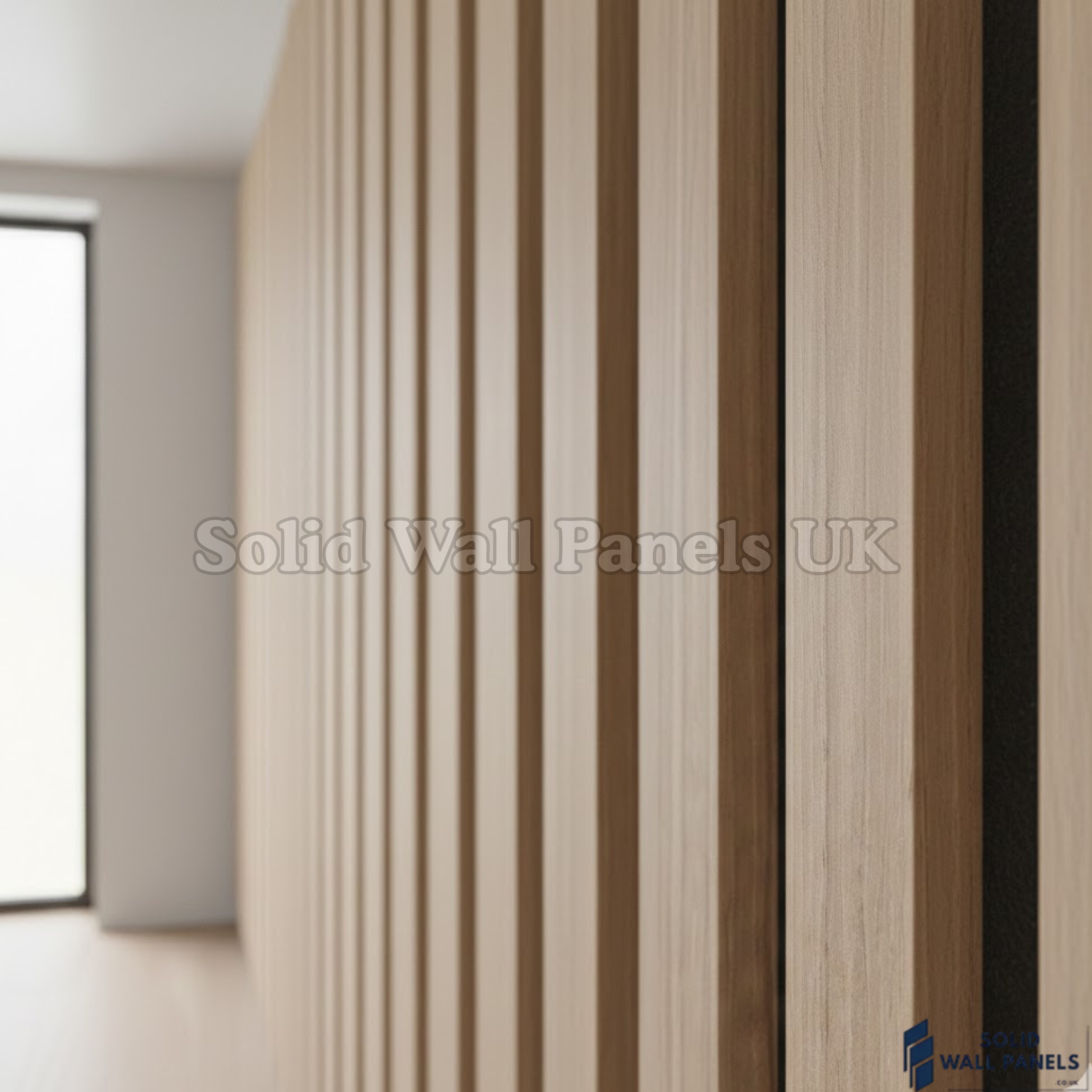 Premium 3 Sided Walnut Wood Veneer Acoustic Slat Wall Panel – 240 × 32 cm (2 Panels)