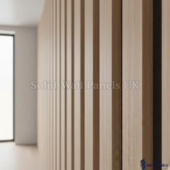 Premium 3 Sided Walnut Wood Veneer Acoustic Slat Wall Panel – 240 × 32 cm (2 Panels)