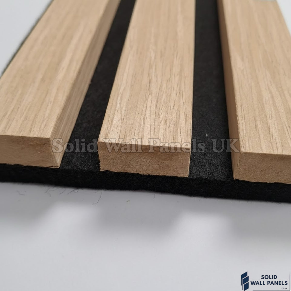 Premium 3 Sided Wood Veneer Oak Acoustic Slat Wall Panel – 2400 × 320 mm (2 Panels)