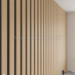 Premium 3 Sided Wood Veneer Oak Acoustic Slat Wall Panel – 2400 × 320 mm (2 Panels)