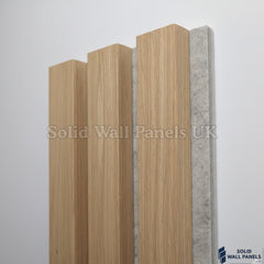 Premium 3 Sided Wood Veneer Oak Acoustic Slat Wall Panel – Grey Felt Backing 2400 × 320 mm (Pack Of 2)