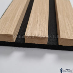 Premium 3 Sided Wood Veneer Oak Acoustic Slat Wall Panel – 2400 × 320 mm (2 Panels)