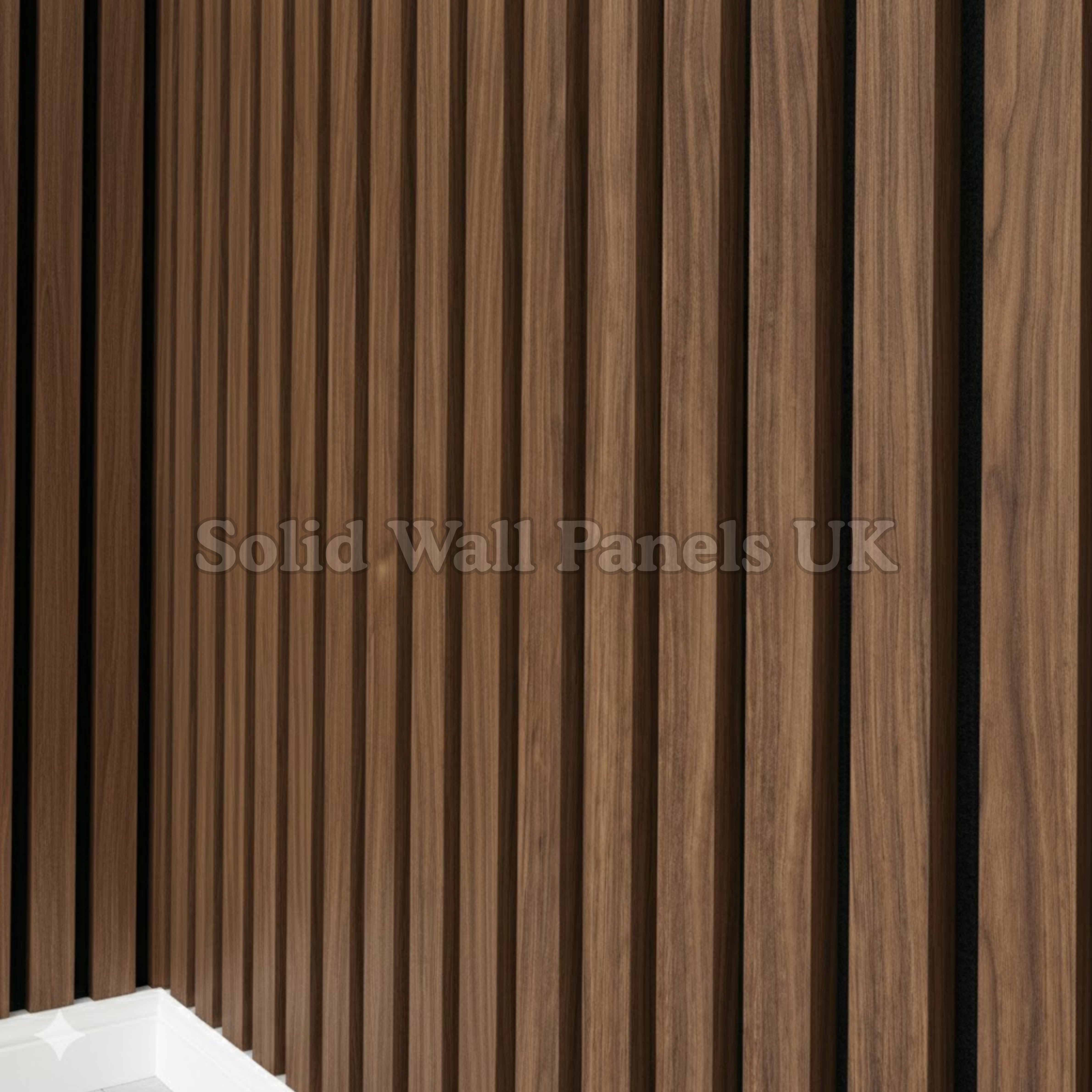 Premium 3 Sided Wood Veneer Smoked Oak Acoustic Slat Wall Panel – 2400 × 320 mm (Pack of 2)