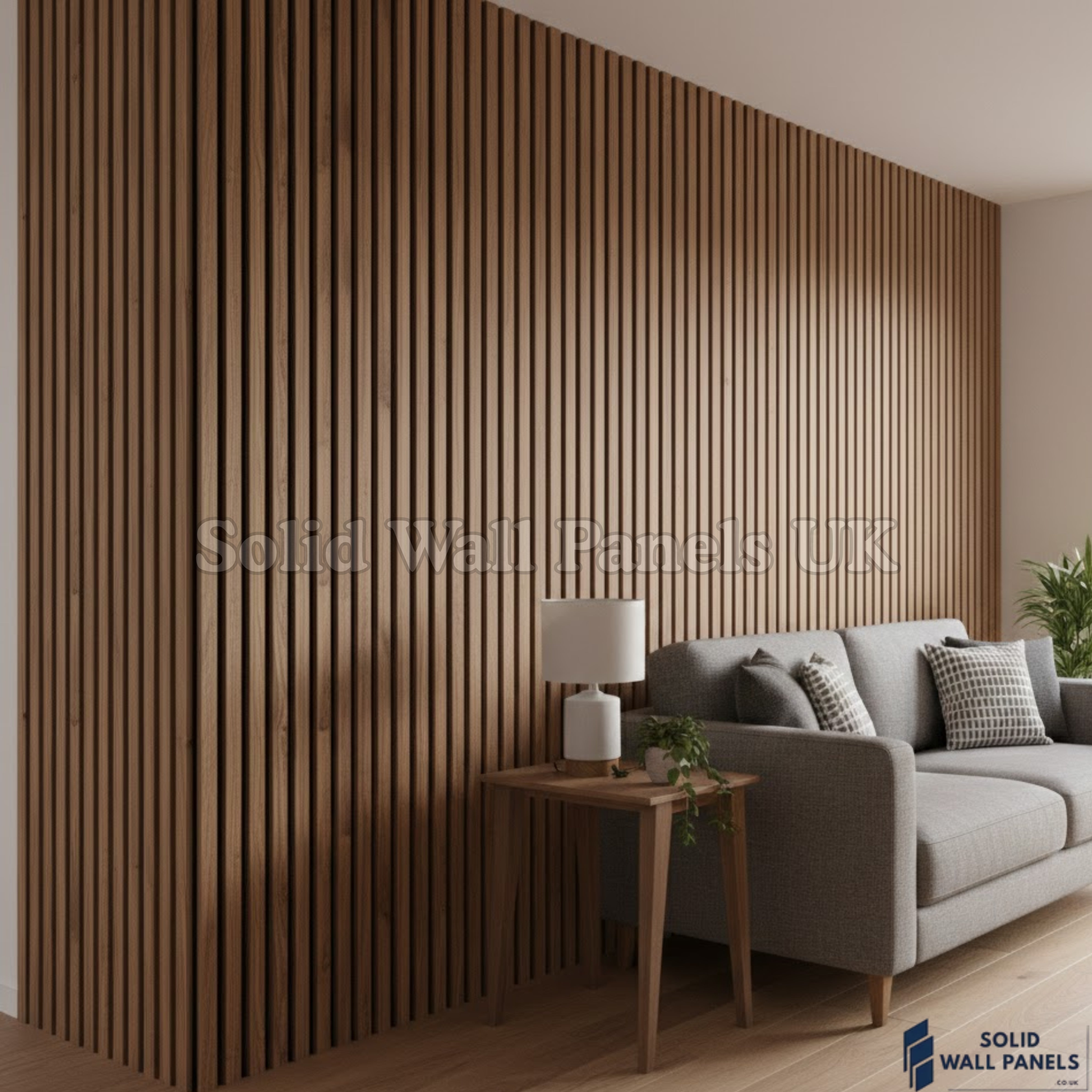 Premium 3 Sided Wood Veneer Smoked Oak Acoustic Slat Wall Panel – 2400 × 320 mm (Pack of 2)
