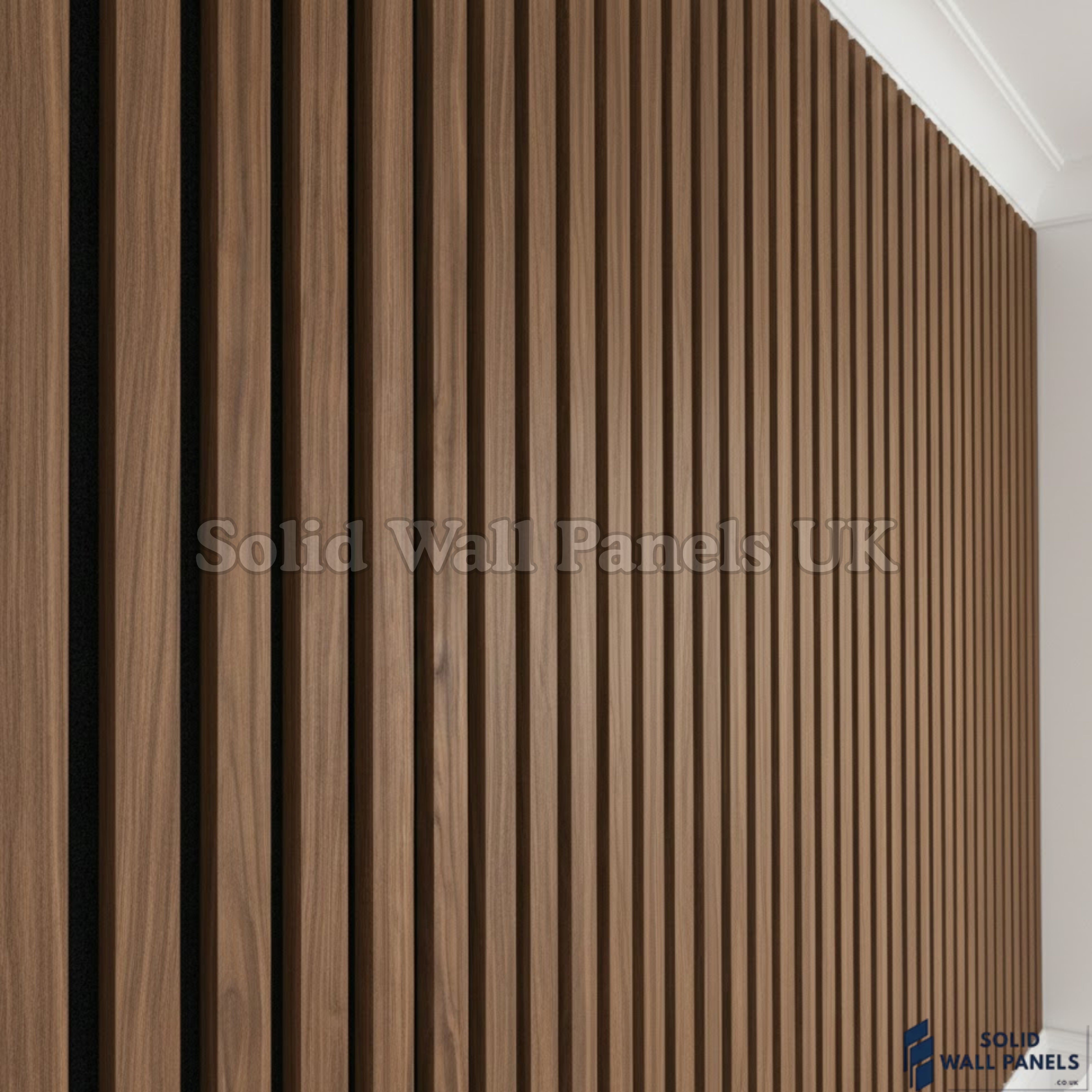 Premium 3 Sided Wood Veneer Smoked Oak Acoustic Slat Wall Panel – 2400 × 320 mm (Pack of 2)