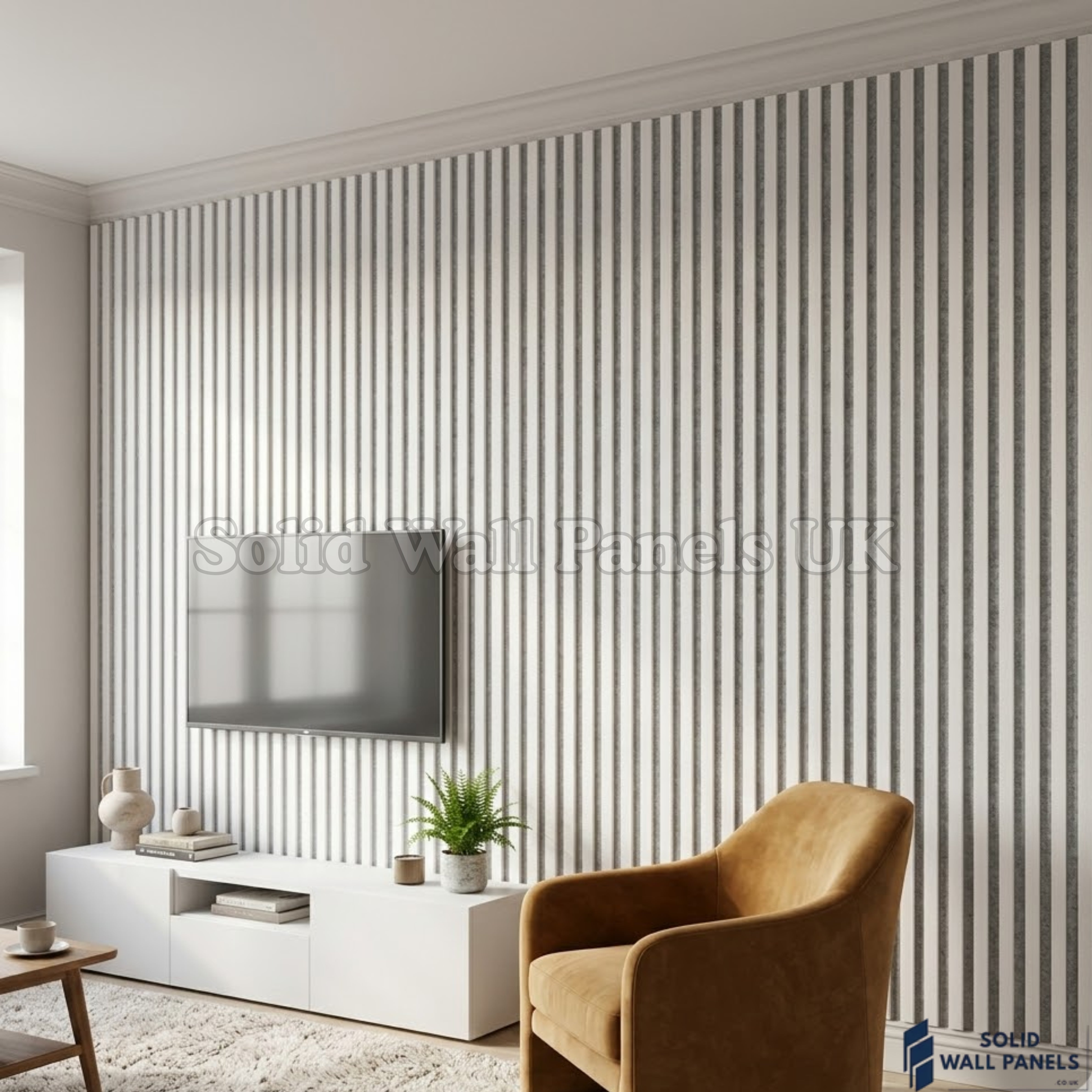 Premium White 3 Sided Acoustic Slat Wall Panels 2400 X 320mm Solid premium-white-3-sided-acoustic-slat-wall-panels-2400-x-320mm-solid