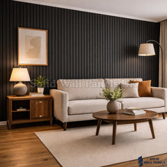 Premium Black 3 Sided Acoustic Slat Wall Panels – 2400 x 320mm (Pack of 2)