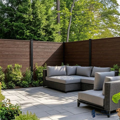 Premium Dark Brown Composite Fence Panels | UV Resistant Low Maintenance Garden Fencing