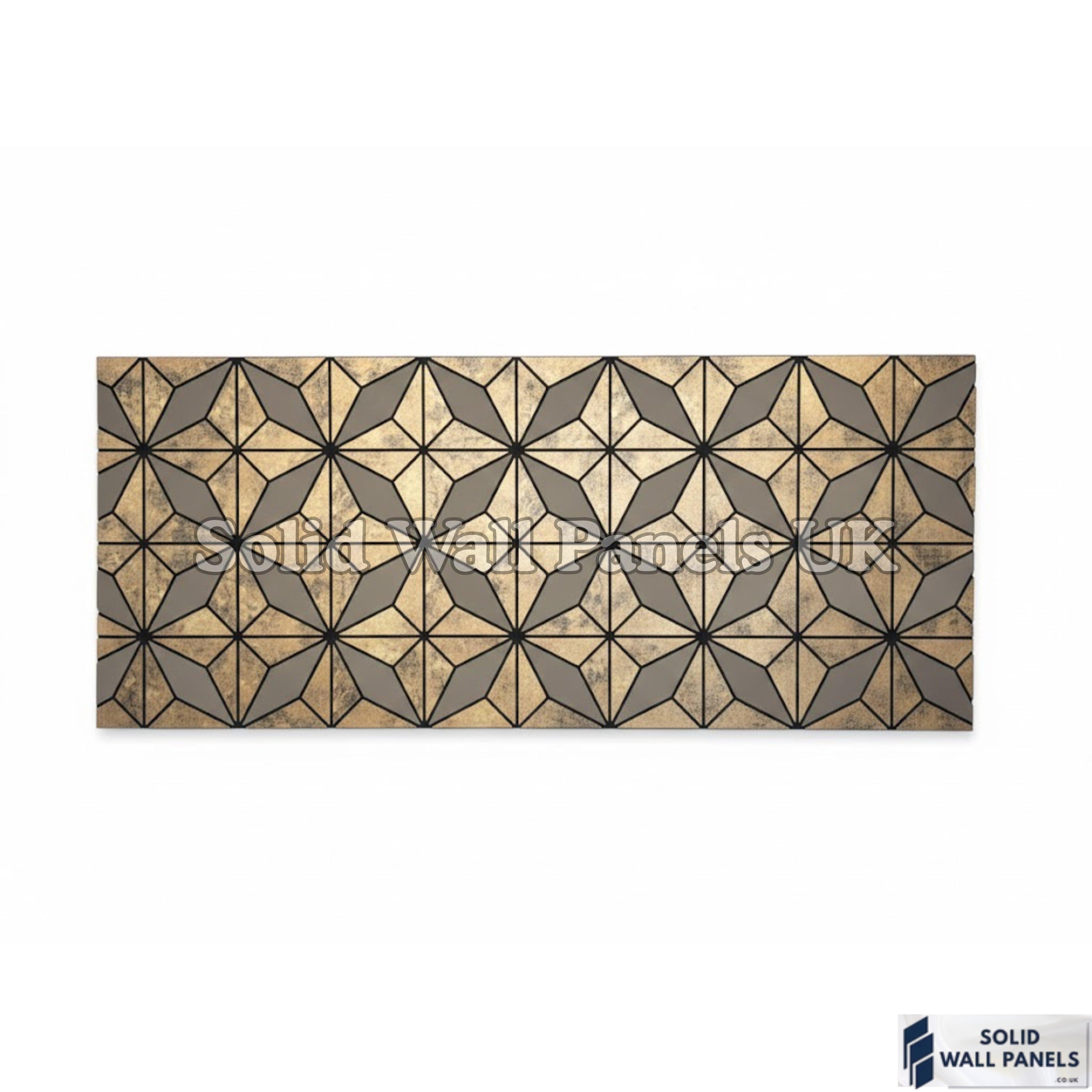 Solid Gold Panel Metallic Gold Decorative Acoustic Wall Panels Geometric 240×60cm UK ...