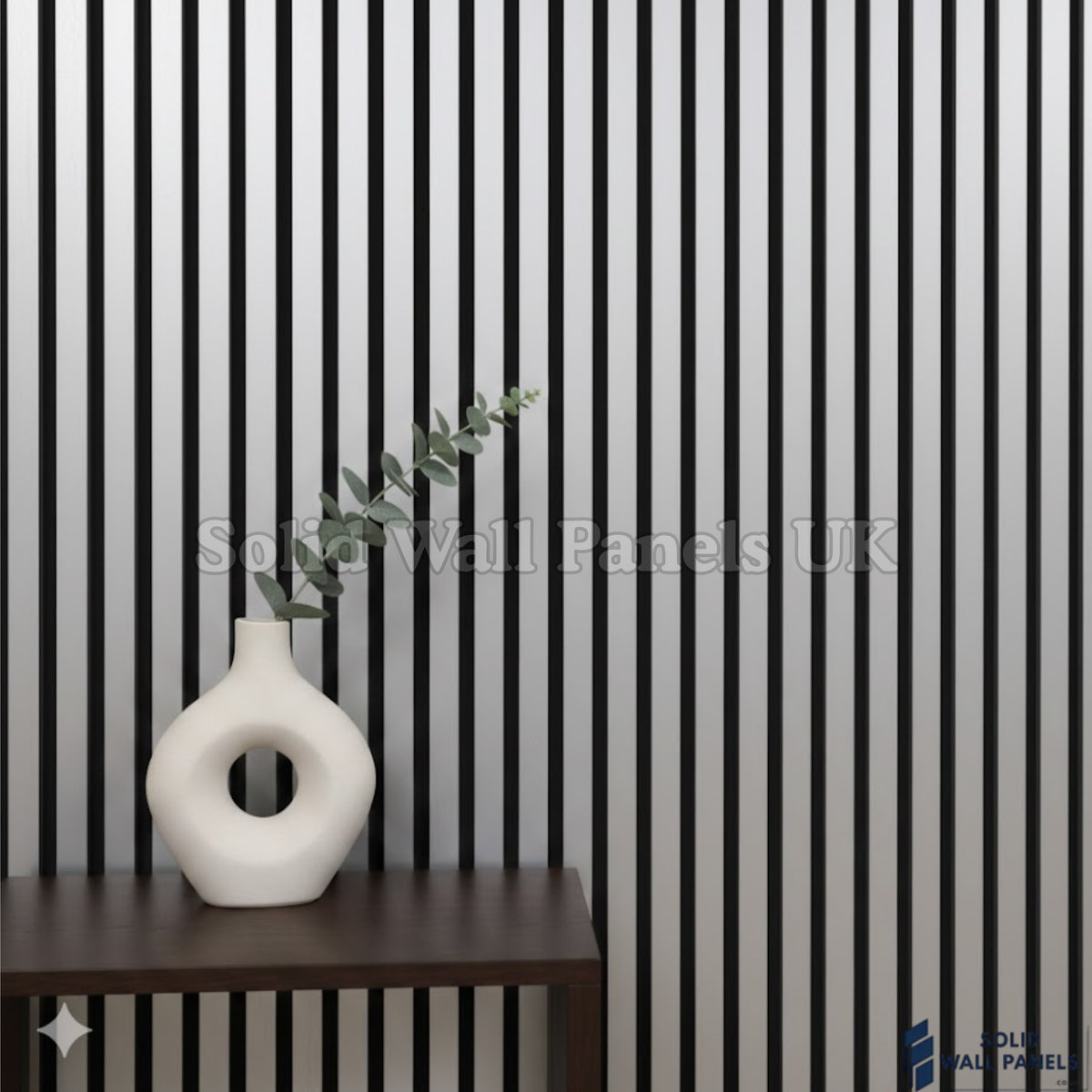 Premium Metallic Light Grey Acoustic Slatted Wall Panel – 240×60cm